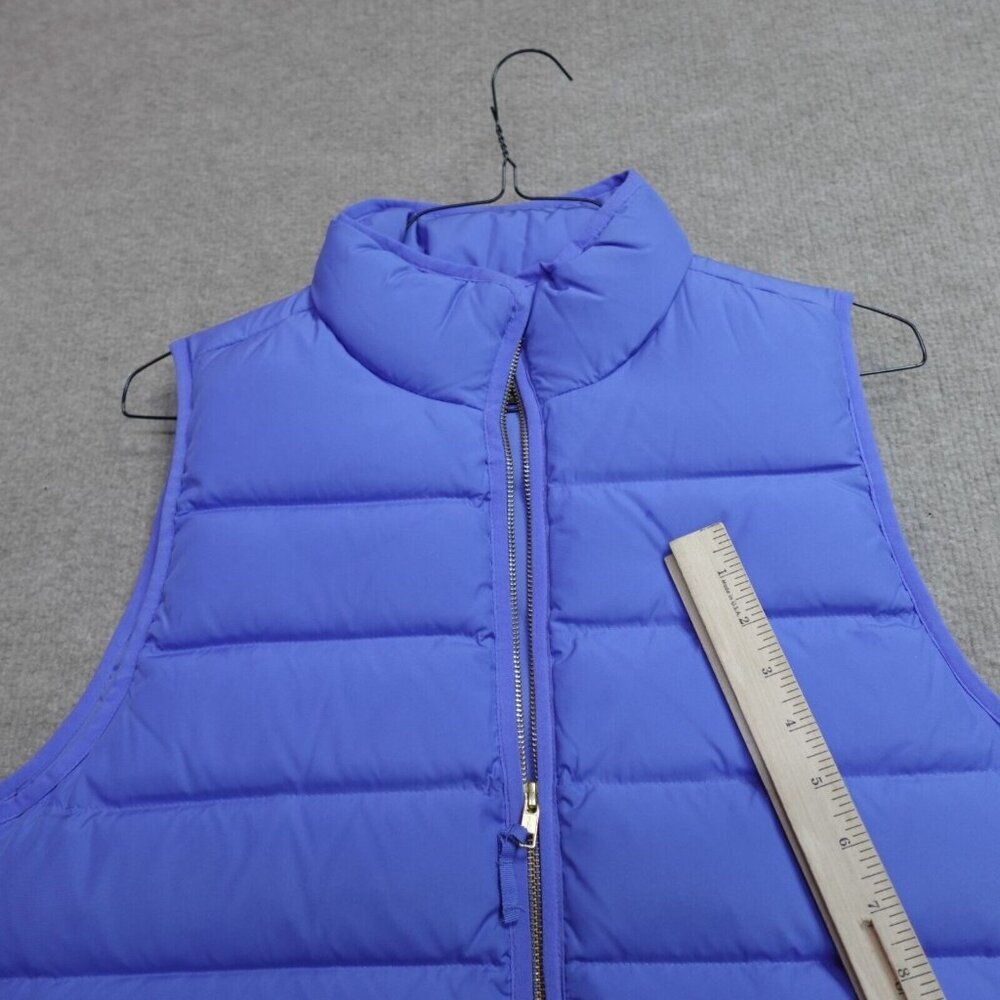 J.Crew Womens Vest Large Blue Solid Down Filled Full Zip Mountain Puffer Quilted - Picture 4 of 9